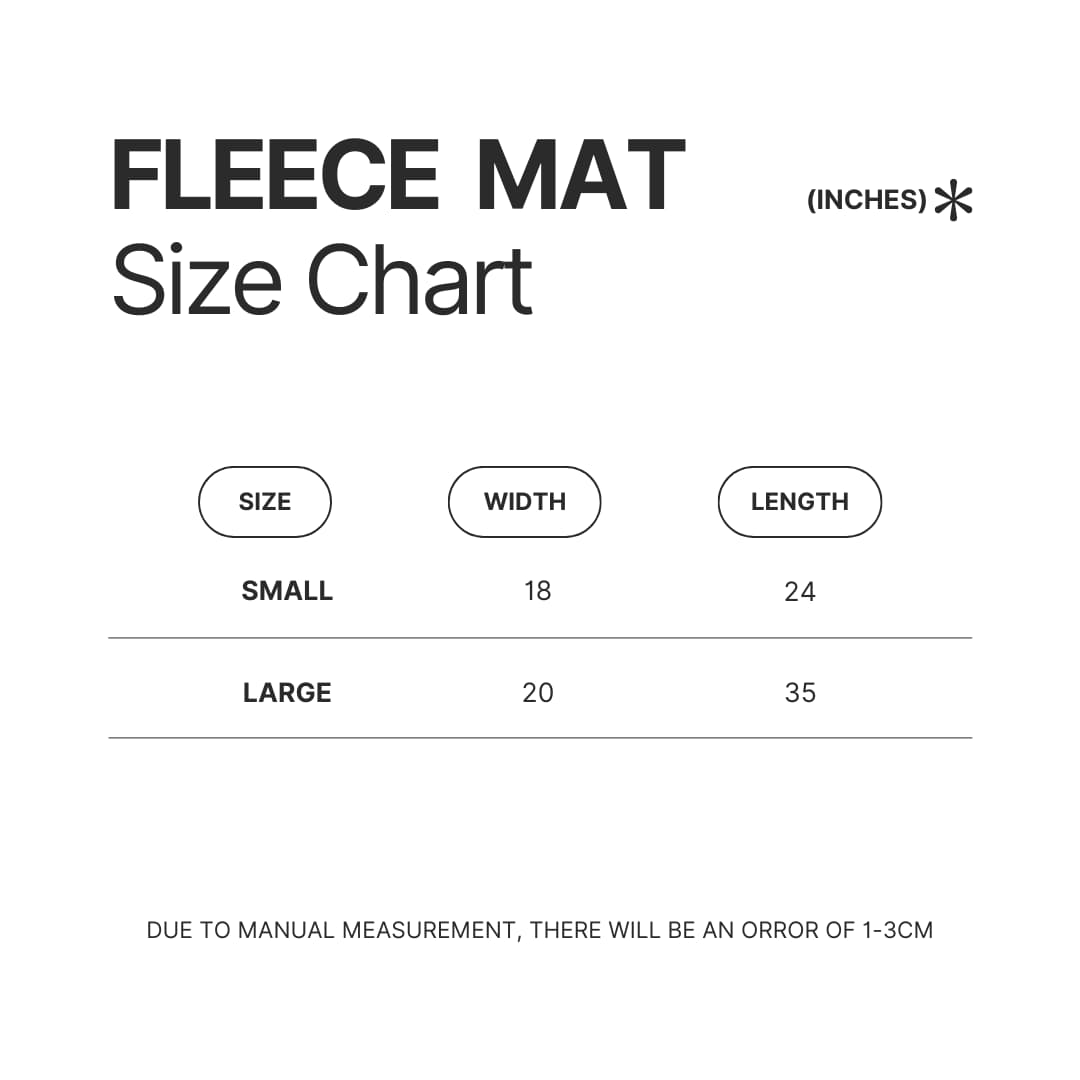 Fleece Mat Size Chart - One-Punch Man Store