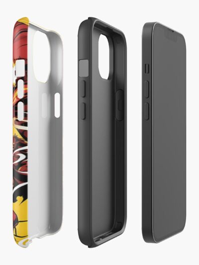 Alternative view of One Hit Bald Superhero Fiery Punch Action Anime Comic Art Iphone Case