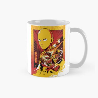 One Hit Bald Superhero Fiery Punch Action Anime Comic Art Mug