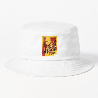 One Hit Bald Superhero Fiery Punch Action Anime Comic Art Bucket Hat
