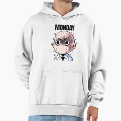 Stressed Cartoon Character Representing Monday Blues And Morning Anxieties Hoodie