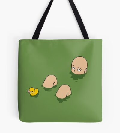 Superhero Bath Time Anime Man Fighter Bald With Ducky Tote Bag