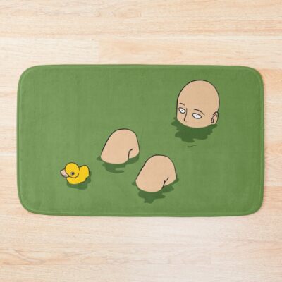 Superhero Bath Time Anime Man Fighter Bald With Ducky Bath Mat