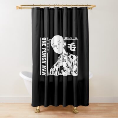 Cute Bald King One Punch Man Shower Curtain