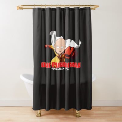 Cool Anime Fist Man Fighter Bald Shower Curtain